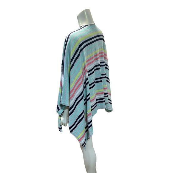 Talbots Striped Cape Poncho – One Size, Classic Cozy Layer - Picture 9 of 11